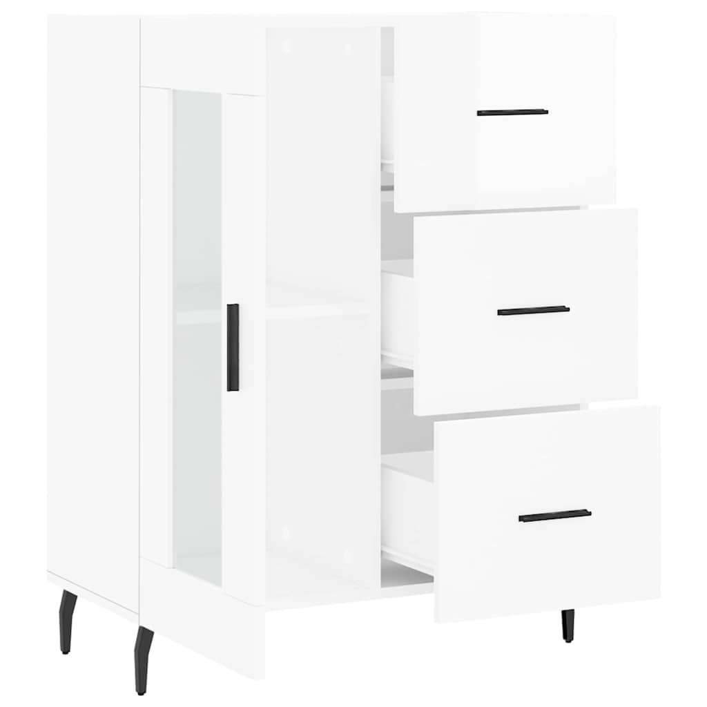 Sideboard High Gloss White 69.5x34x90 cm Engineered Wood