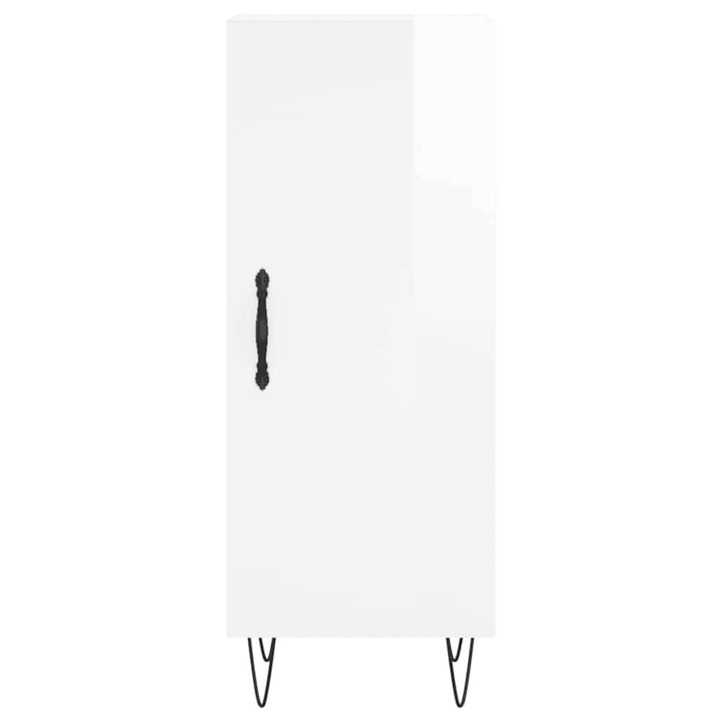 Sideboard High Gloss White 34.5x34x90 cm Engineered Wood