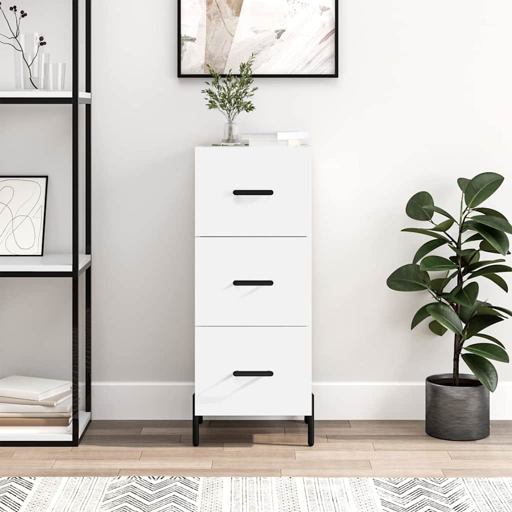 Sideboard White 34.5x34x90 cm Engineered Wood