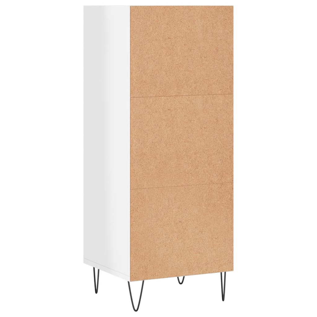 Sideboard High Gloss White 34.5x32.5x90 cm Engineered Wood