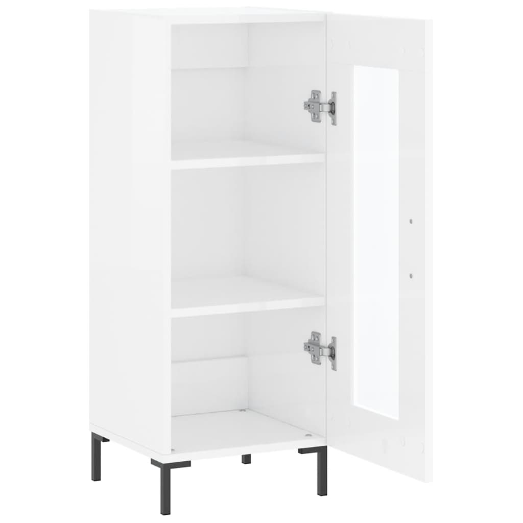 Sideboard High Gloss White 34.5x34x90 cm Engineered Wood