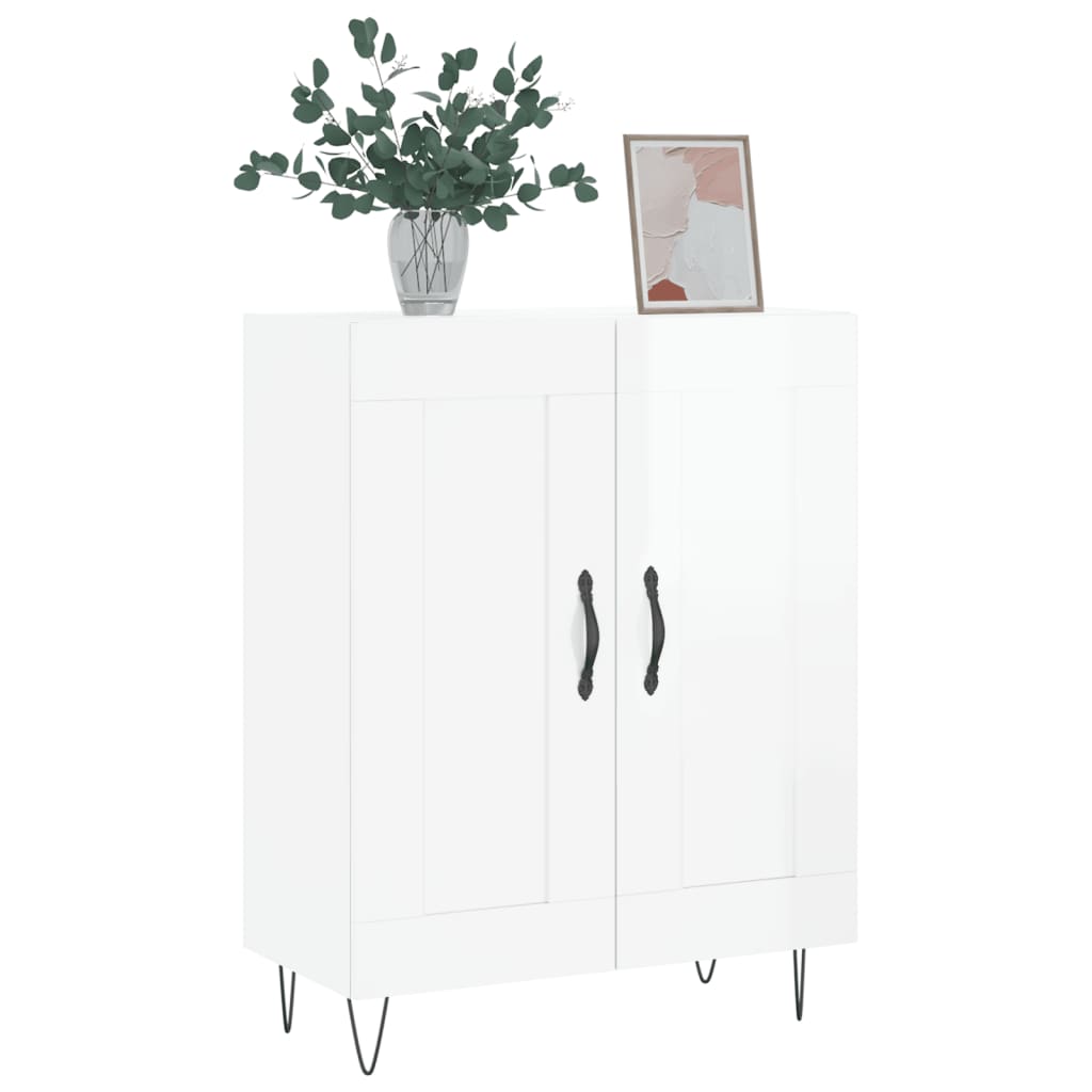 Sideboard High Gloss White 69.5x34x90 cm Engineered Wood