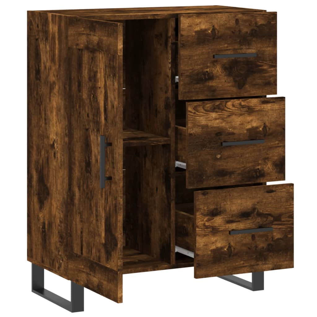 Sideboard Smoked Oak 69.5x34x90 cm Engineered Wood