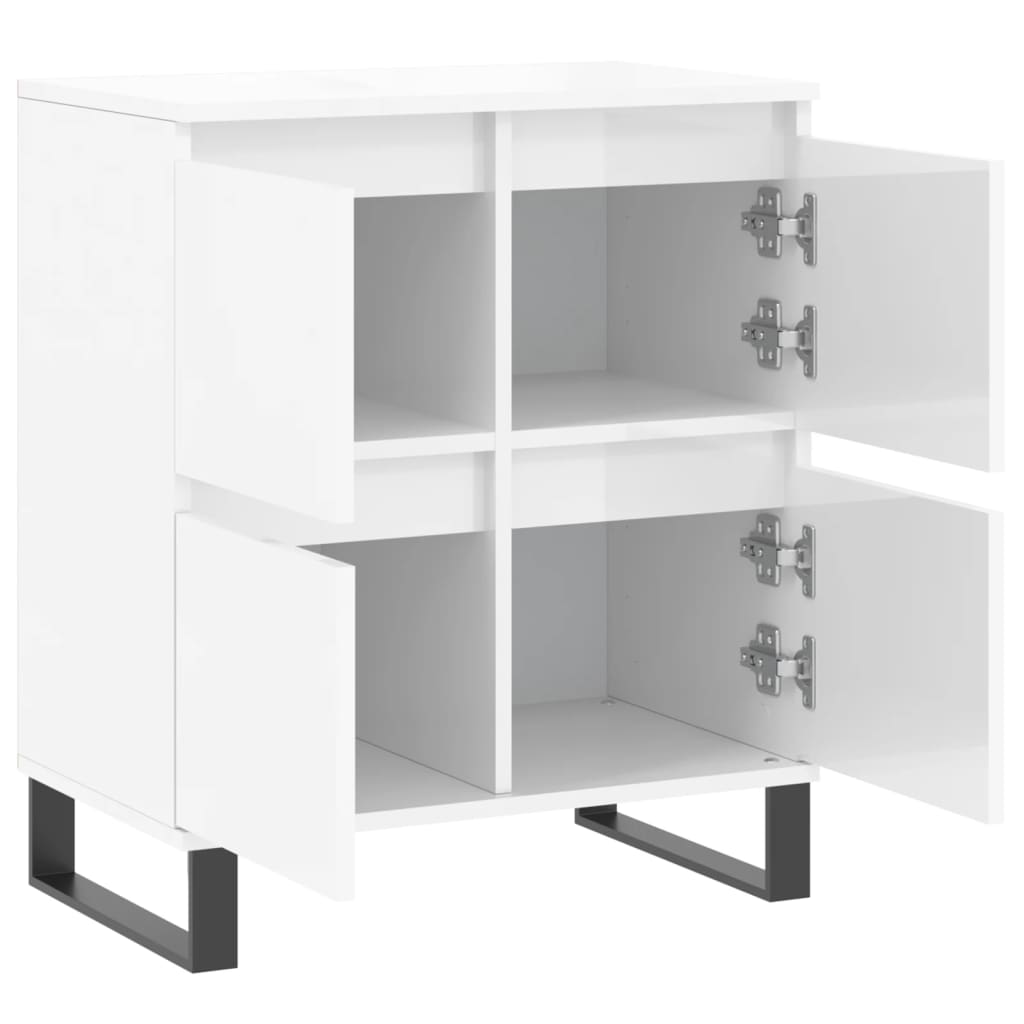 Sideboard High Gloss White 60x35x70 cm Engineered Wood