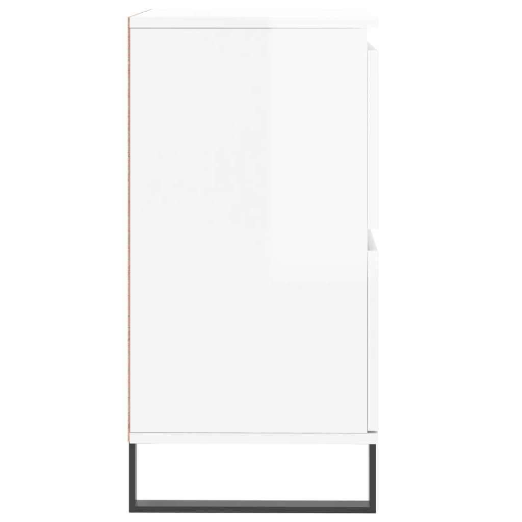Sideboard High Gloss White 60x35x70 cm Engineered Wood