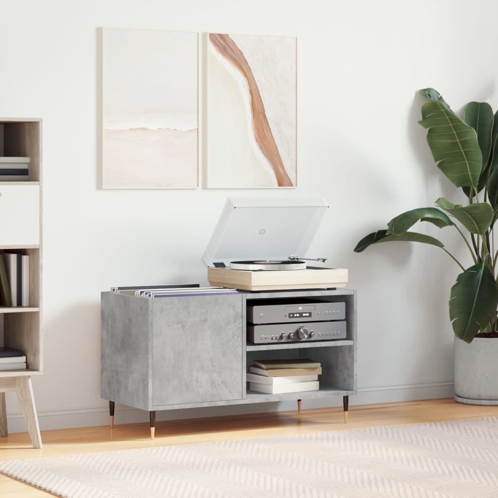 Record Cabinet | Concrete grey | Engineered wood, iron | 85x38x48 cm