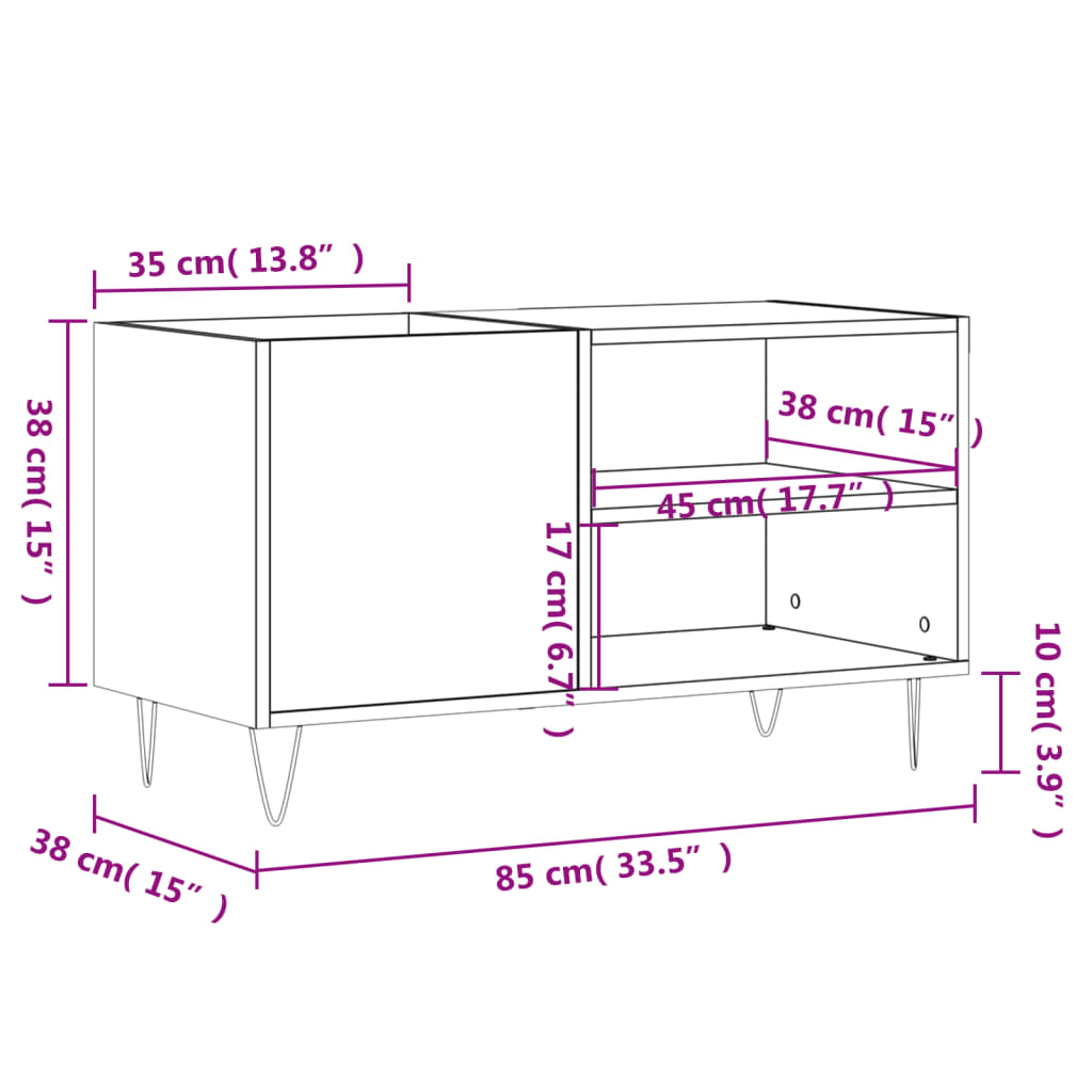 Record Cabinet | Concrete grey | Engineered wood, iron | Medium