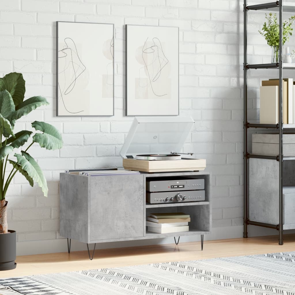Record Cabinet | Concrete grey | Engineered wood, iron | Medium