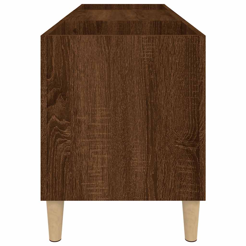 Record Cabinet Brown Oak 121x38x48 cm Engineered Wood