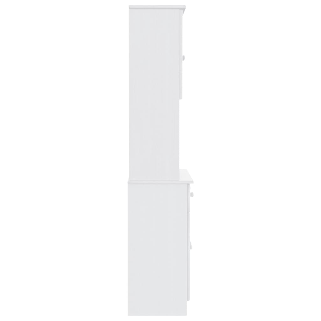 Highboard ALTA White 77x35x165 cm Solid Wood Pine