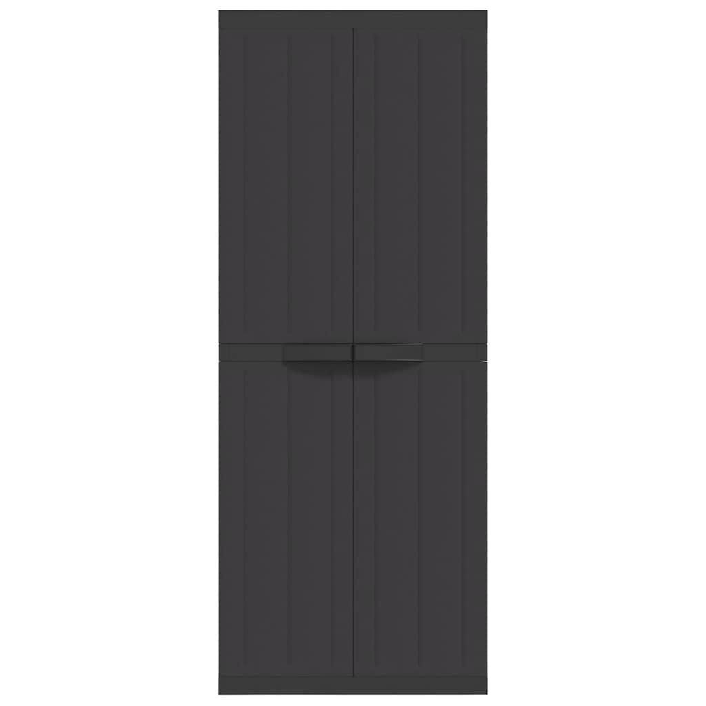 Outdoor Storage Cabinet Black 65x37x165 cm PP