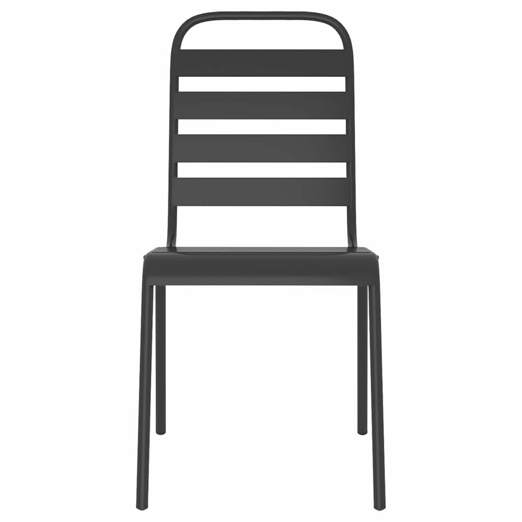 7 Piece Garden Dining Set Anthracite Steel