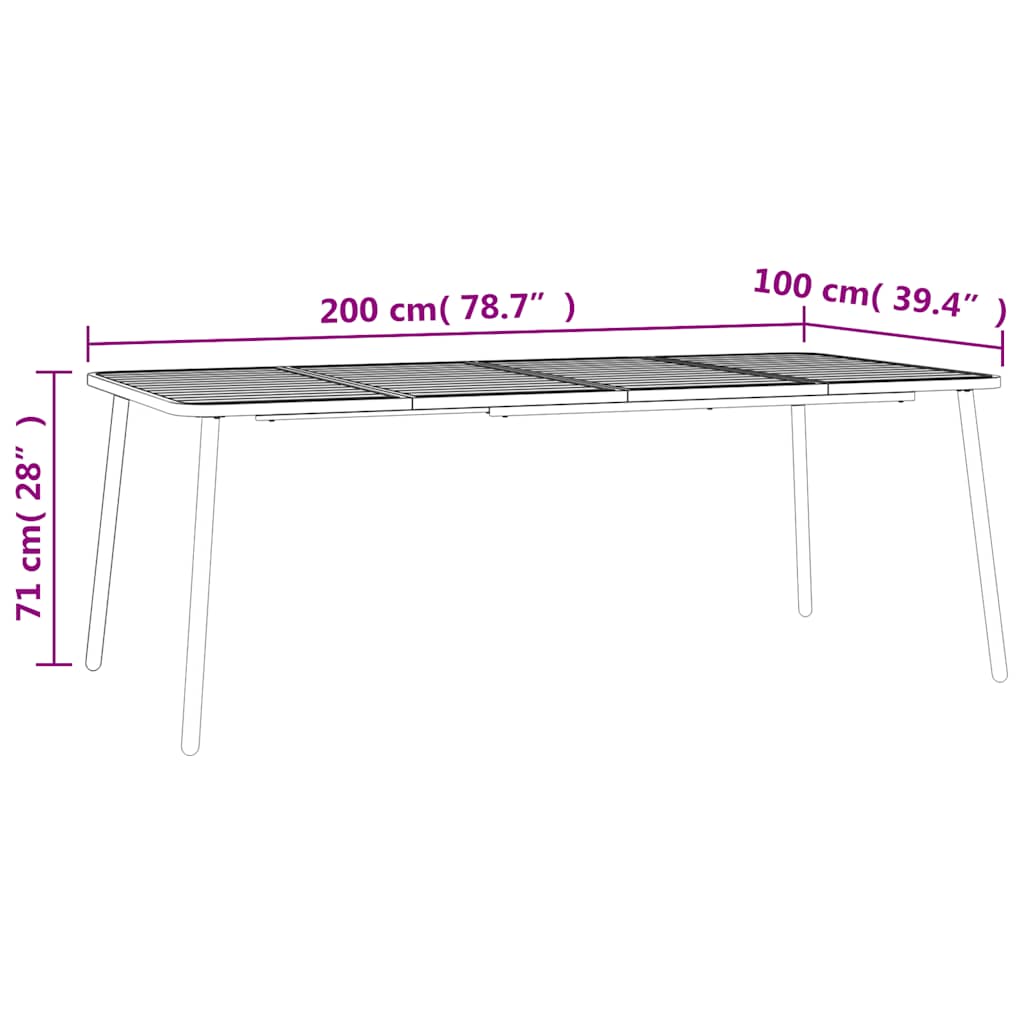 9 Piece Garden Dining Set Anthracite Steel