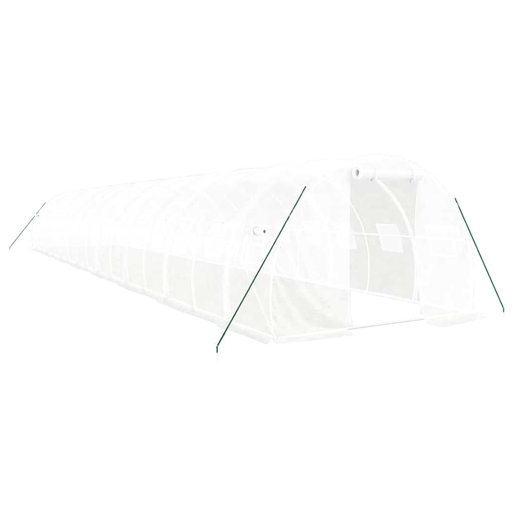 Greenhouse with Steel Frame White 48 m² 16x3x2 m