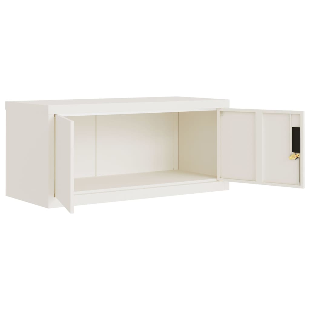 File Cabinet White 90x40x220 cm Steel