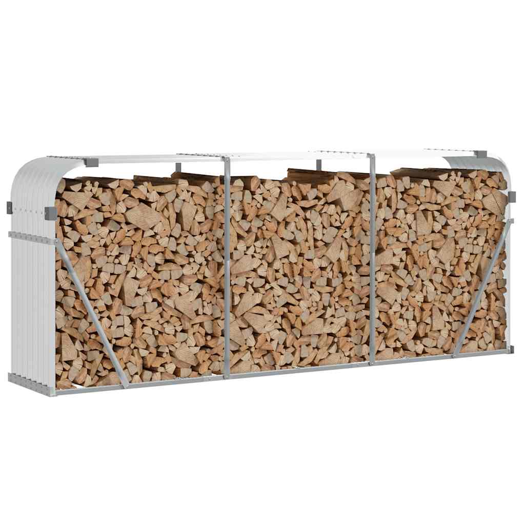Log Holder Silver 234x45x100 cm Galvanised Steel