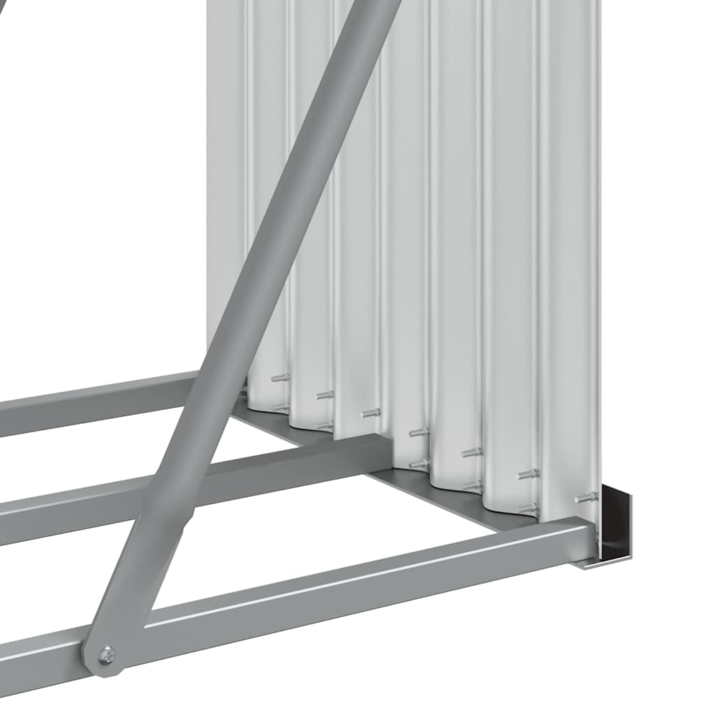 Log Holder Silver 234x45x100 cm Galvanised Steel