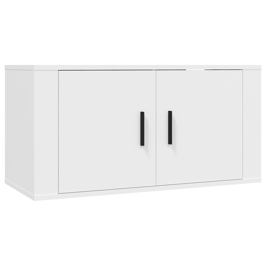 2 Piece Wall-mounted TV Cabinet Set White 80x34,5x40 cm