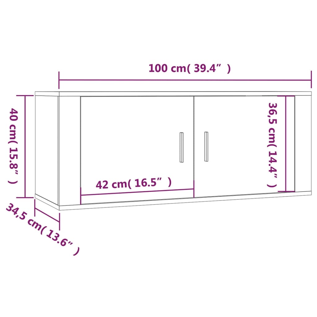 3 Piece TV Cabinet Set Sonoma Oak Engineered Wood