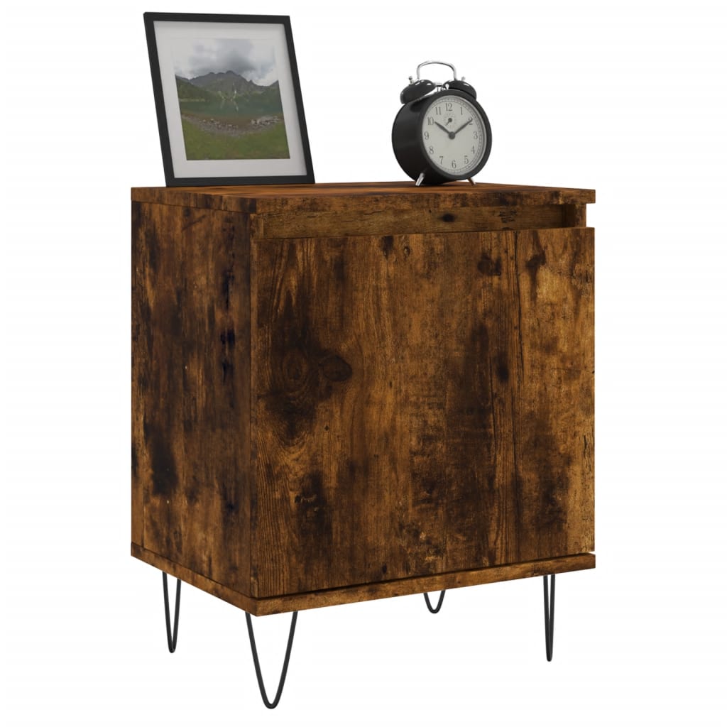 Bedside Cabinet Smoked Oak 40x30x50 cm Engineered Wood