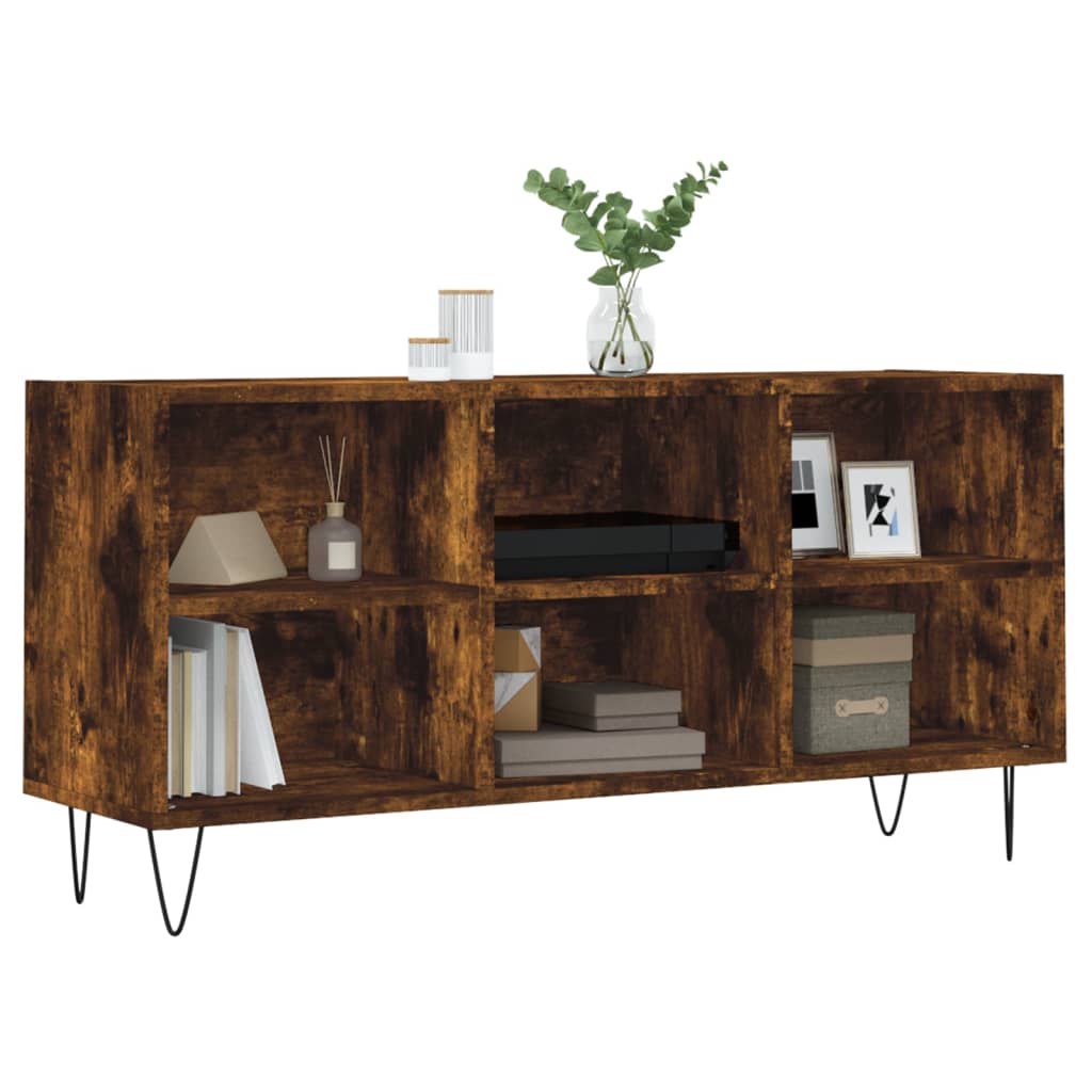 TV Cabinet Smoked Oak 103.5x30x50 cm Engineered Wood