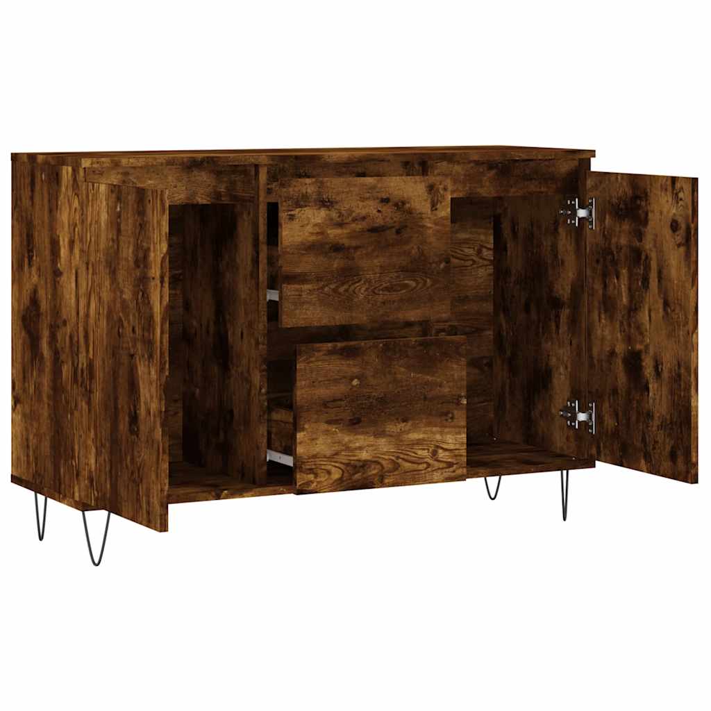 Sideboard Smoked Oak 101.5x35x70 cm Engineered Wood