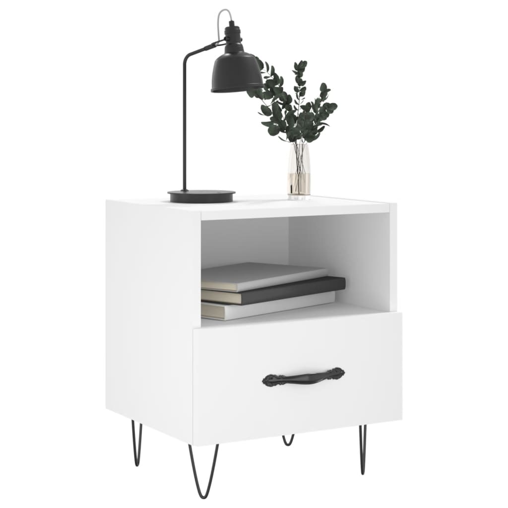Bedside Cabinets 2 pcs White 40x35x47,5 cm Engineered Wood
