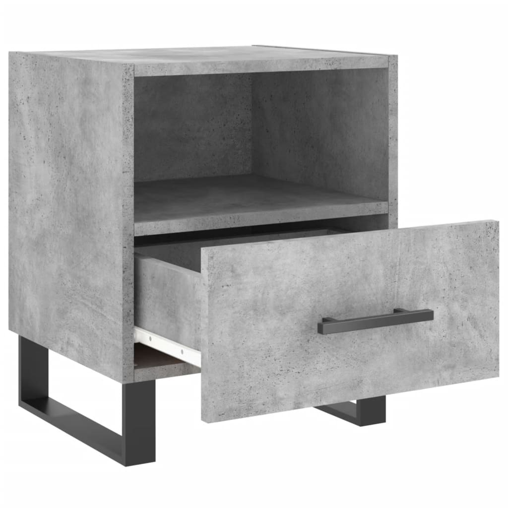 Bedside Cabinet Concrete Grey 40x35x47,5 cm Engineered Wood