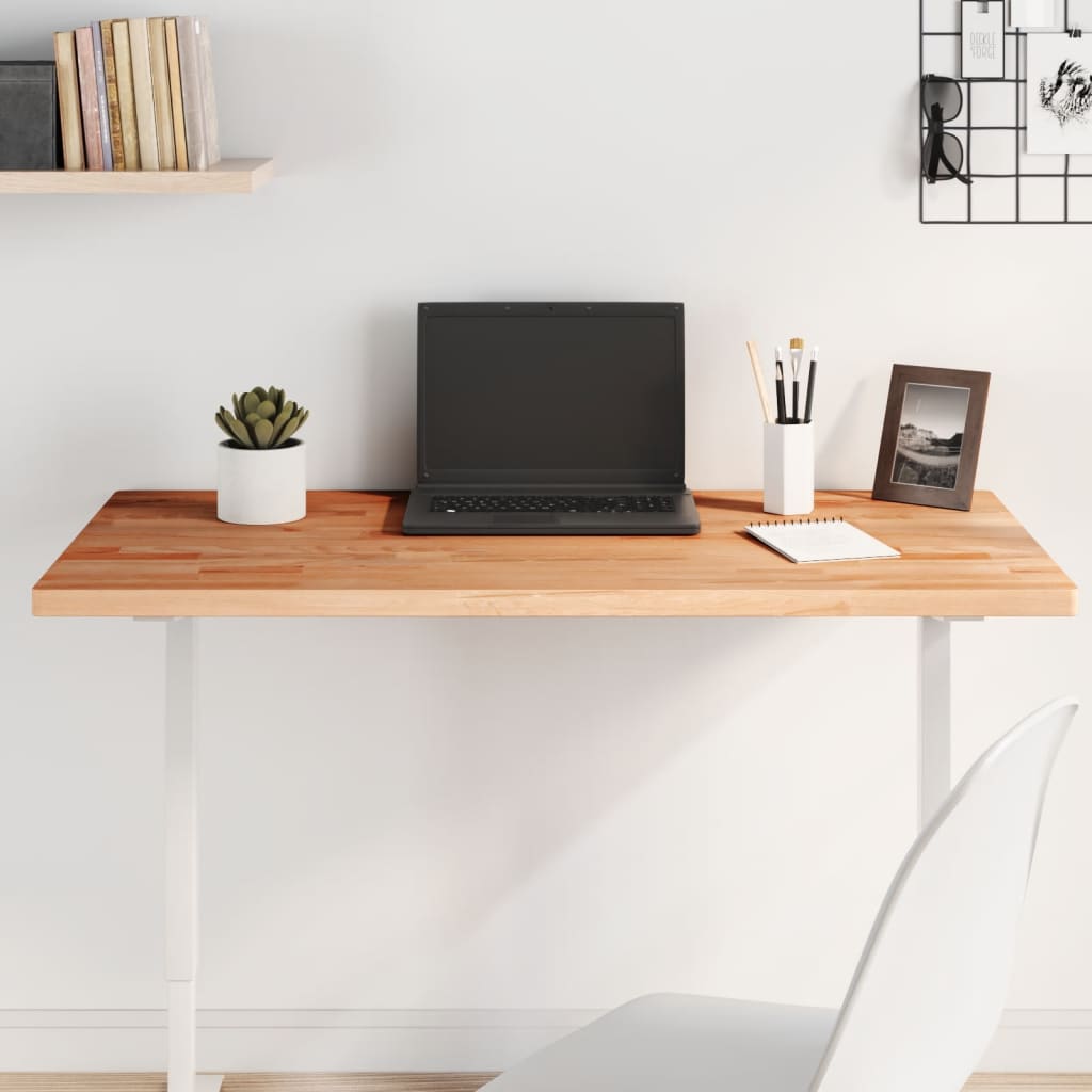 Table Top 100x50x2.5 cm Rectangular Solid Wood Beech