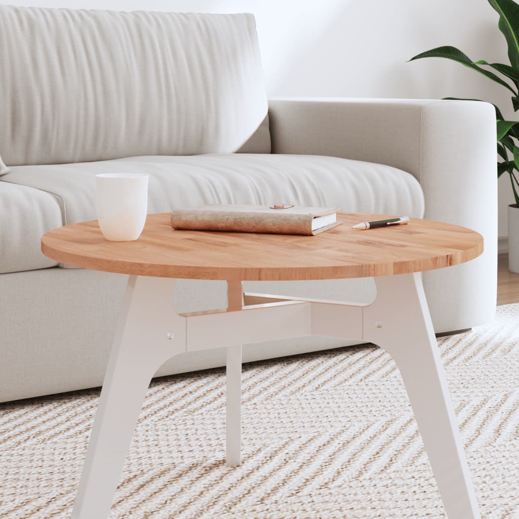 Table Top Ø60x1.5 cm Round Solid Wood Beech