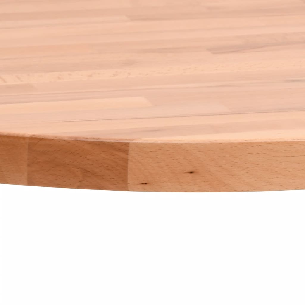 Table Top Ø80x1.5 cm Round Solid Wood Beech