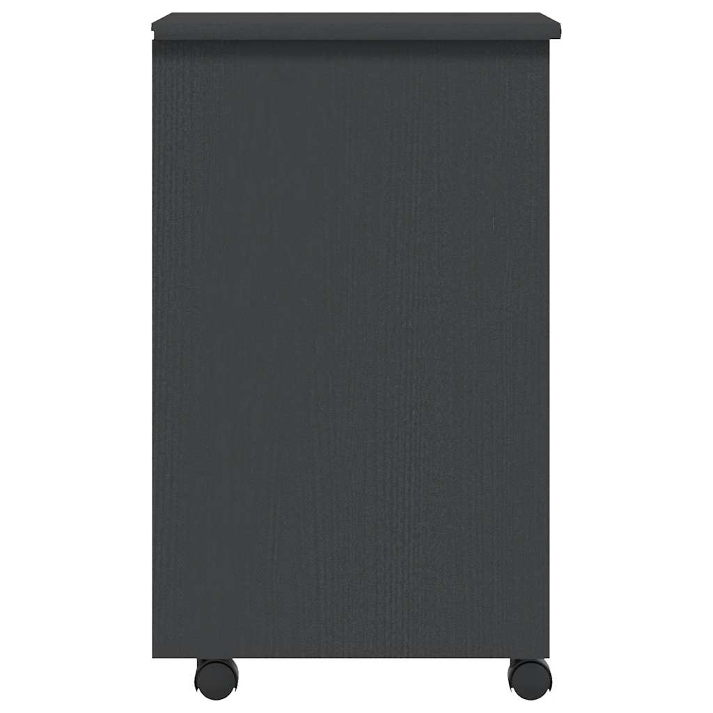 Rolling Cabinet with Drawers "MOSS" Grey Solid Wood Pine