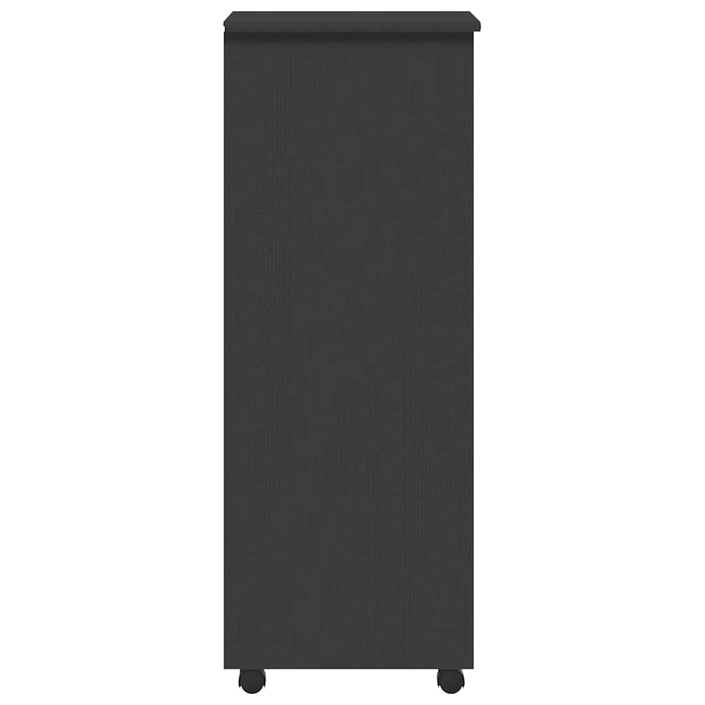 Rolling Cabinet with Drawers "MOSS" Grey Solid Wood Pine