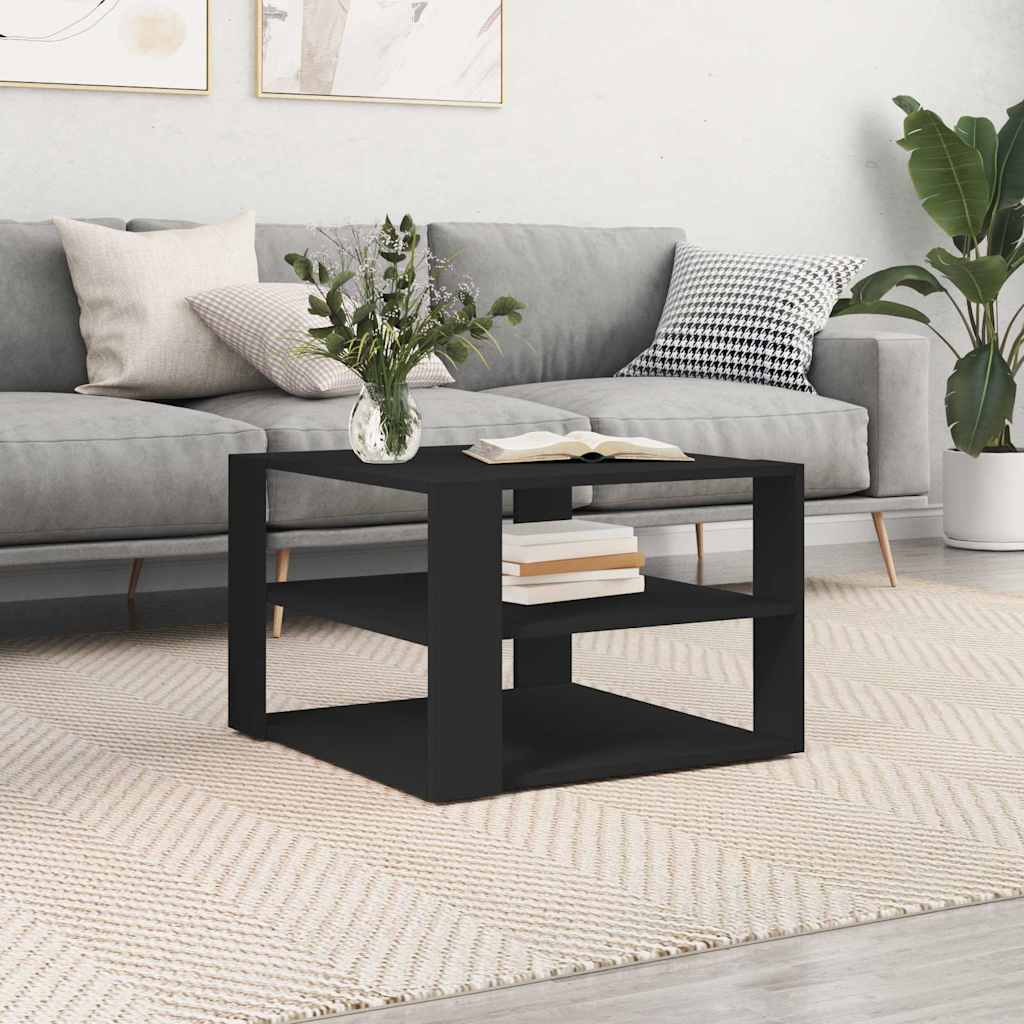 Coffee Table Black 58x58x40 cm Engineered Wood