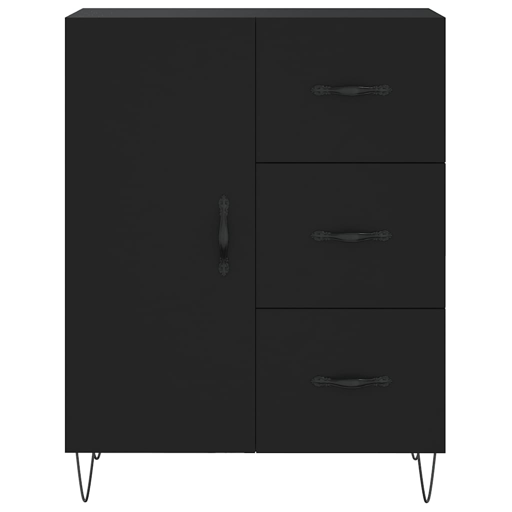 Highboard Black 69.5x34x180 cm Engineered Wood