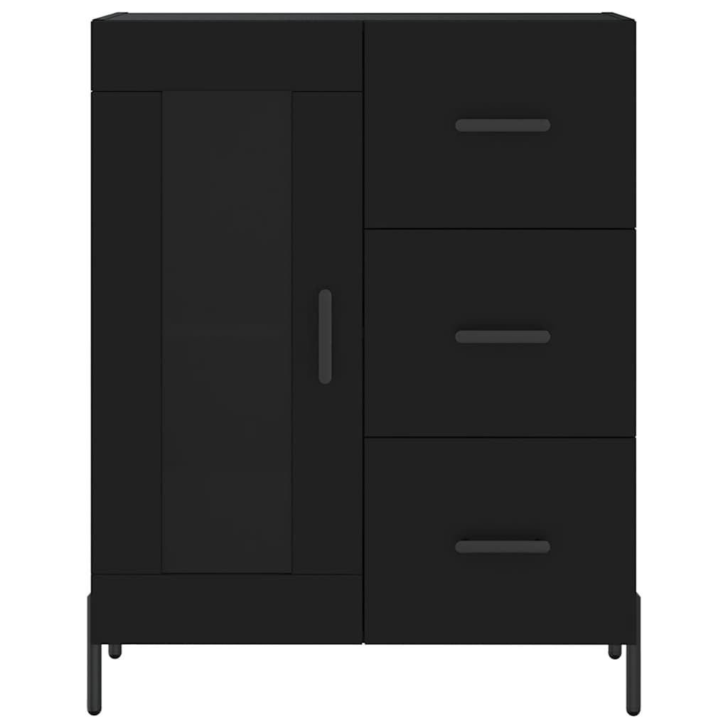 Highboard Black 69,5x34x180 cm Engineered Wood