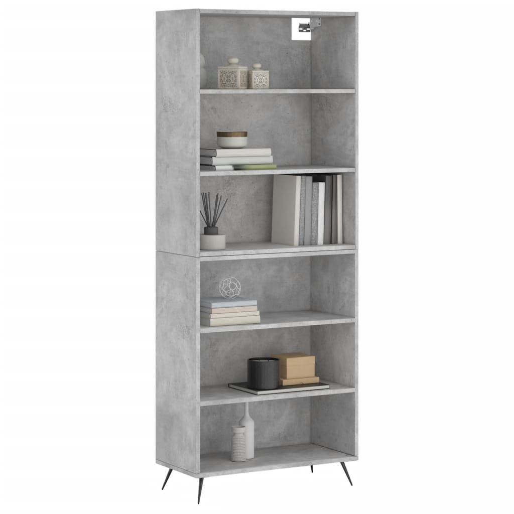 Highboard Concrete Grey 69,5x32,5x180 cm Engineered Wood