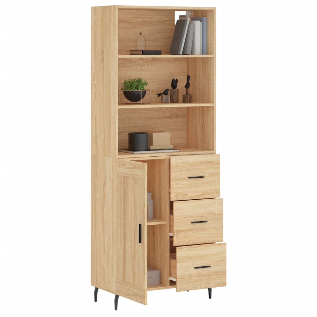 Highboard Sonoma Oak 69.5x34x180 cm Engineered Wood