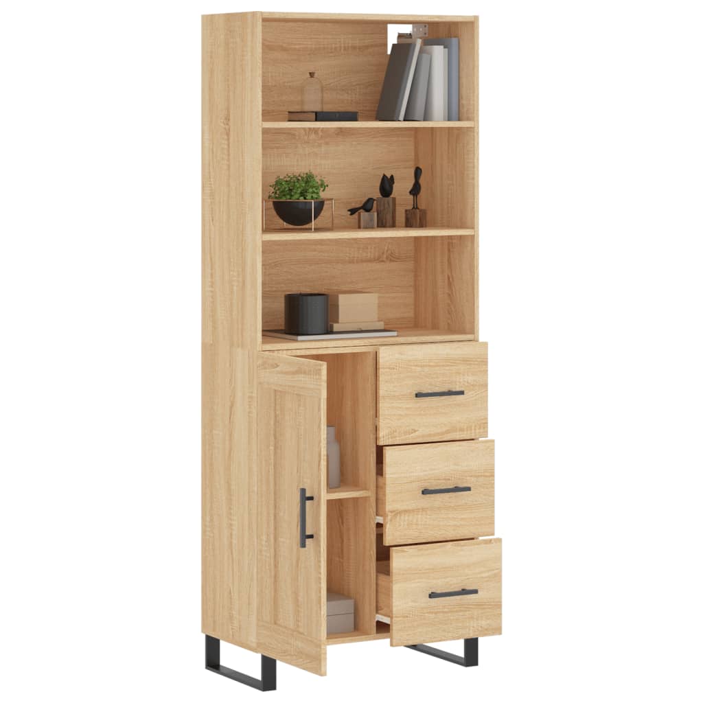 Highboard Sonoma Oak 69.5x34x180 cm Engineered Wood