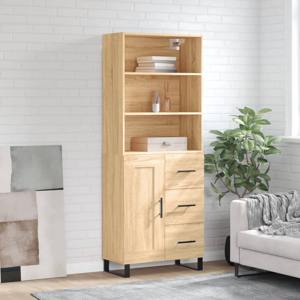 Highboard Sonoma Oak 69.5x34x180 cm Engineered Wood