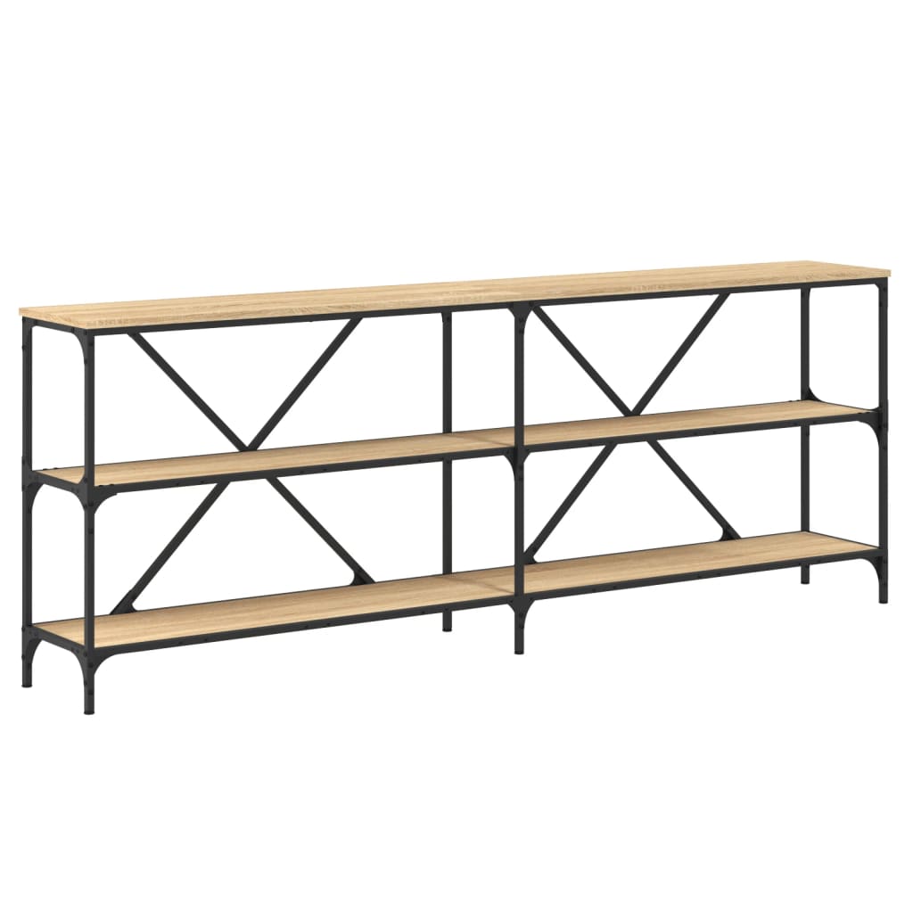Console Table Sonoma Oak 200x30x75 cm Engineered Wood and Iron