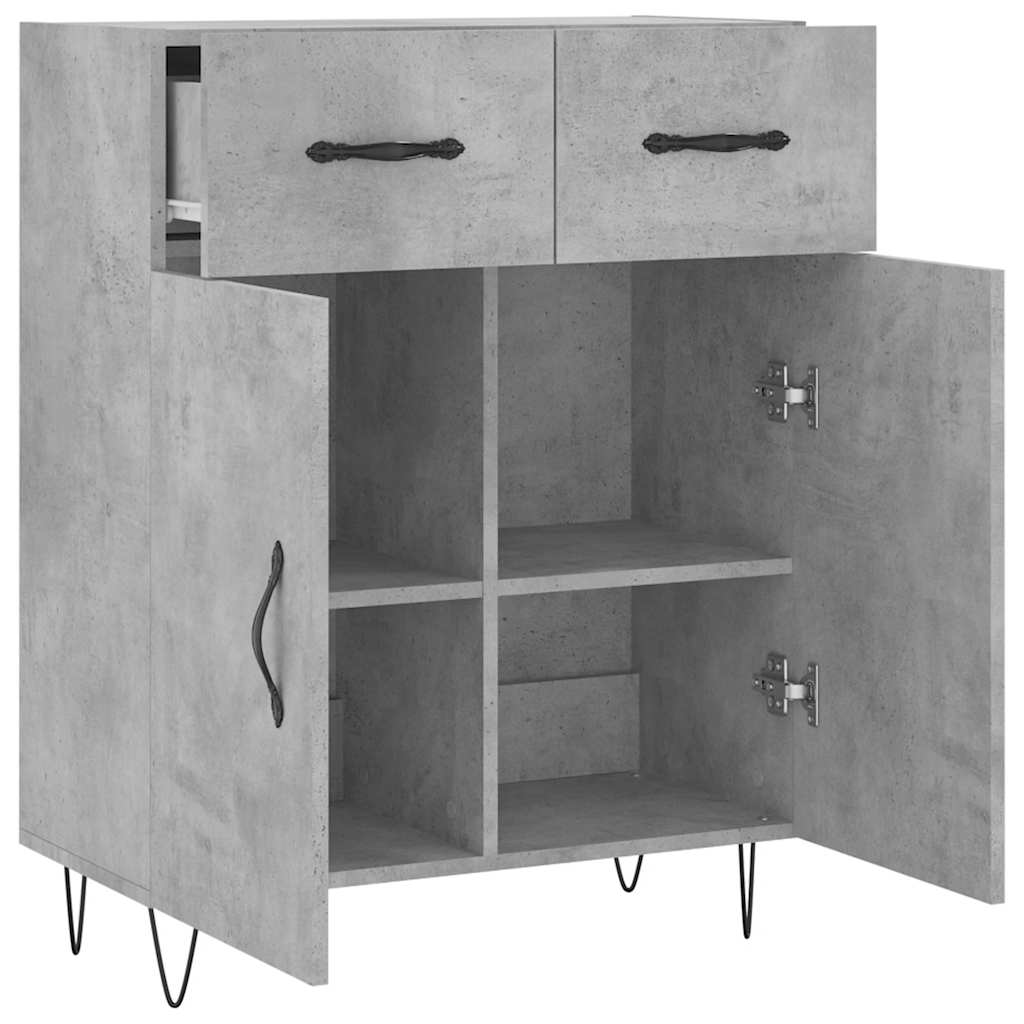 Sideboard Concrete Grey 69.5x34x90 cm Engineered Wood