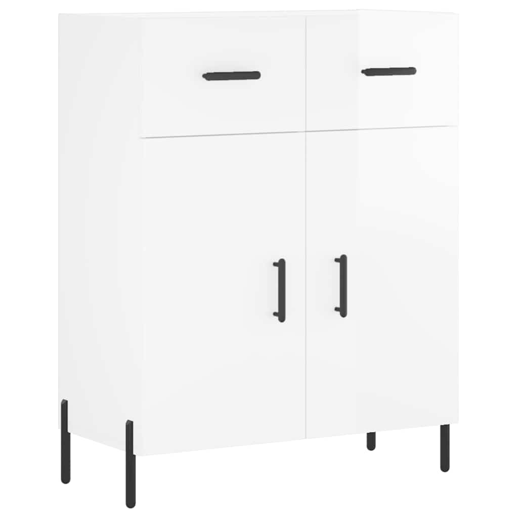 Sideboard High Gloss White 69.5x34x90 cm Engineered Wood