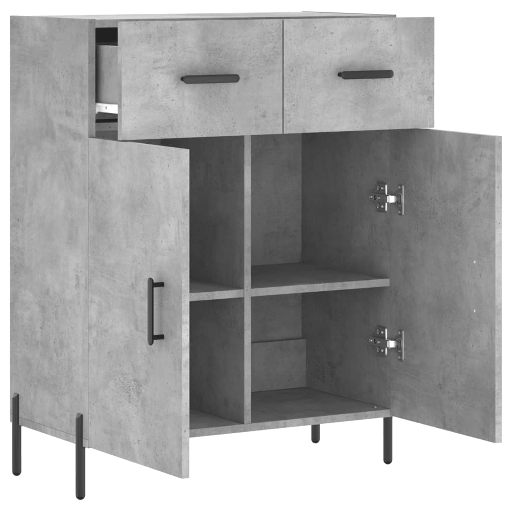 Sideboard Concrete Grey 69.5x34x90 cm Engineered Wood