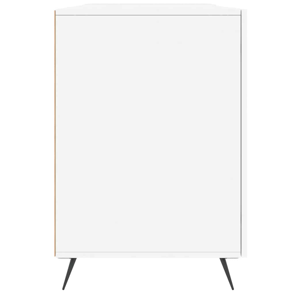 Desk High Gloss White 140x50x75 cm Engineered Wood