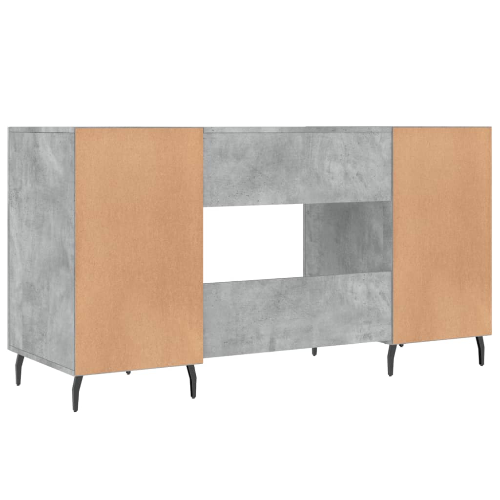 Desk Concrete Grey 140x50x75 cm Engineered Wood