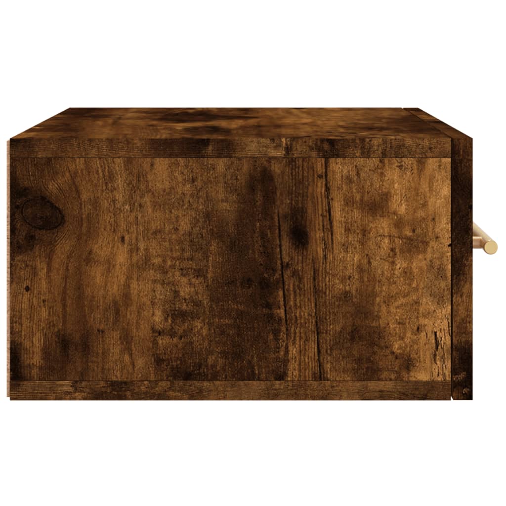 Wall-mounted Bedside Cabinet | Smoked Oak | Engineered Wood