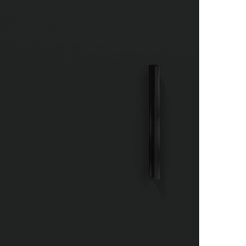 Wall Mounted Cabinet Black 69.5x34x90 cm Engineered Wood