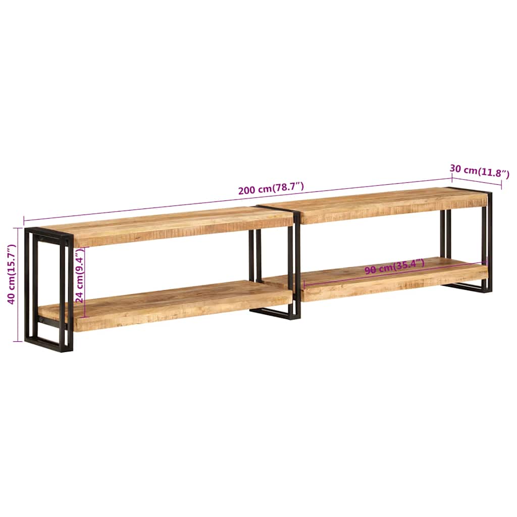 TV Cabinet 200x30x40 cm Solid Wood Mango
