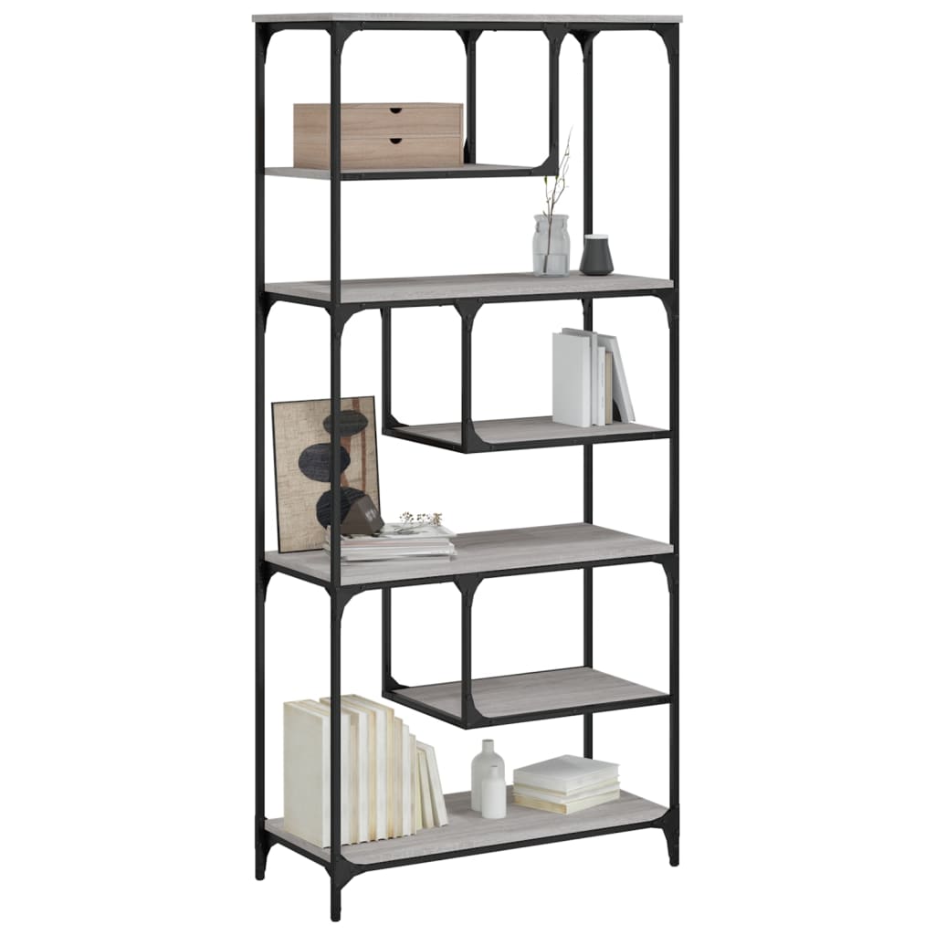 Bookcase Grey Sonoma 81x36x176 cm Engineered Wood